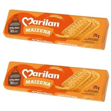 Imagem de Biscoito de Maizena Original Pacote Bolacha Marilan Kit 340g