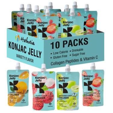 Imagem de Pacote de 10 peptídeos de colágeno Konjac Jelly Hethstia com vários sa
