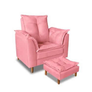 Imagem de Poltrona Confortavel Amamentação Descanso Quarto Menina com Puff - lav