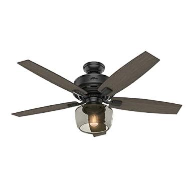Imagem de Hunter Fan Company, 54187, 52" Bennett Ventilador de teto preto fosco com kit de luz LED e controle remoto portátil