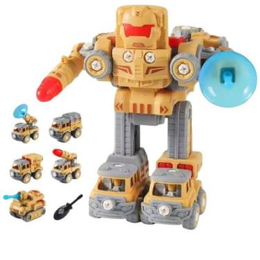 Imagem de Robô Caminhão Brinquedo 5 Em 1 Monta Desmonta 122 Peças - Toys