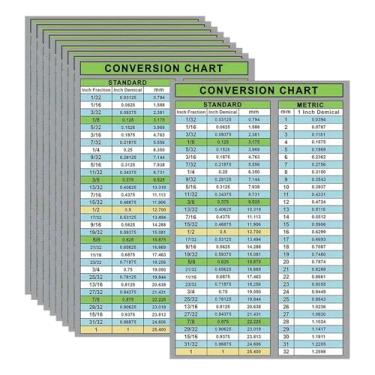 Imagem de KAIYUEMAOYI 20 peças de adesivos de tabela de conversão, folha de dicas de medição em polegadas e milímetros para estações de trabalho