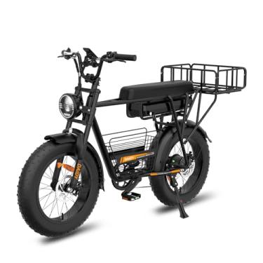 Imagem de BEMMY Bicicleta Elétrica para Adultos, Pneu Largo de 20” x 4”, 1000W e 90NM, Bicicleta Elétrica de Motocicleta de 7 Velocidades, Bateria de 48V, até 50 Km/h. A única Loja Autorizada "Bemmy-BR"