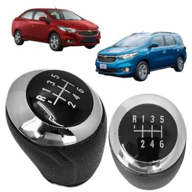 Imagem de Nova Peça Reposição Manopla 6 Marchas Câmbio Manual Compatível Com Prisma Spin (CROMADO)