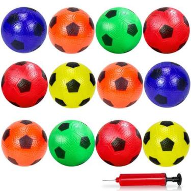 Imagem de Mini bolas de futebol Ynanimery, pacote de 12 para crianças com bomba 