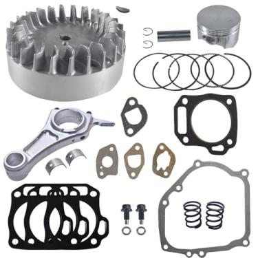 Imagem de Biela de alumínio de 8,4 cm + tarugo 0,020 e volante de 10 krpm com mola de válvula de 8,2 kg e kit de pistão de topo plano de 68 mm para Honda GX200 Non-Hemi Engine Go Kart Cart