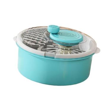 Imagem de Generic Máquina de lavar frutas e vegetais com manivela, doméstica, cozinha profissional, máquina de limpeza de vegetais, limpador de frutas, Azul