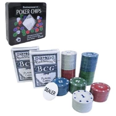 Imagem de Jogo De Fichas Para Poker 100 Fichas Plástico