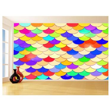 Imagem de Papel De Parede 3D Geométrico Padrões Coloridos 3,5M Gmt02