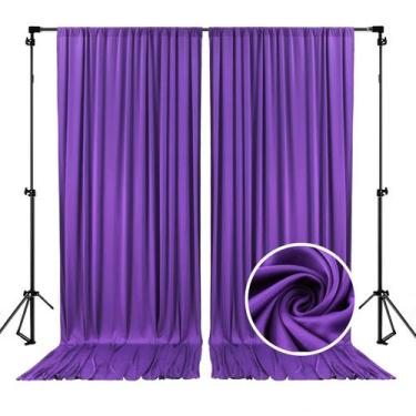 Imagem de Pano de fundo ZEBMOON roxo 152x305 cm, cetim, 2 painéis