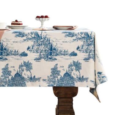 Imagem de Toalha de mesa Patrea Designer Vintage Cyan para mesa retangular - pat