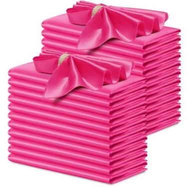 Imagem de Guardanapos de pano P Pothuiny Satin Hot Pink 43x43 cm 24 unidades