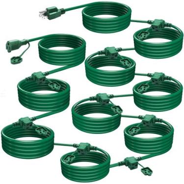 Imagem de Cable de Extensión para Exteriores WLLEYAY 15m Con 10 Enchufes Resiste