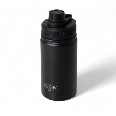 Imagem de HIDDRA - Garrafa Kids (infantil) Térmica INOX 400ml – Parede Dupla a vácuo, Livre de BPA, Mantém 6h Quente / 14h Frio, Tampa Vedada Com Alça PRETO