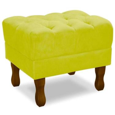 Imagem de Puff Puf Retro Capitone 55X44Cm Suede Amarelo Mpassos Amarelo - OUTRAS