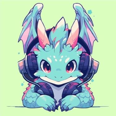 Imagem de Adesivo de Parede Anime com Dragão Fofinho para Quarto Infantil - Decoração Colorida e Divertida 40x40cm