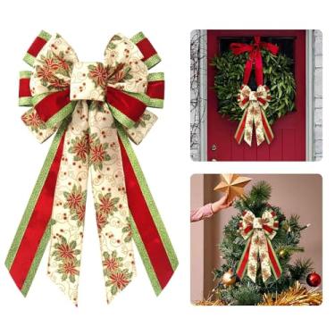 Imagem de Estivaux Arcos grandes de Natal para guirlanda, arco de guirlanda de Natal, férias de inverno, flores de pinheiro, para decoração de festa de Natal na porta da frente