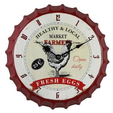 Imagem de Relógio de parede Retro Beer Cap Farmhouse Style 30 cm de ferro - yiwe