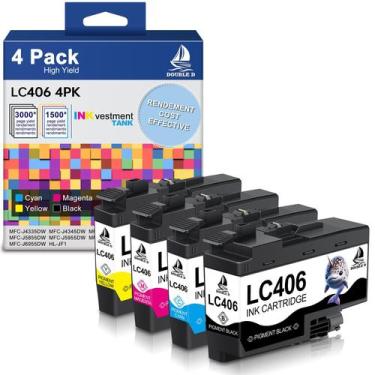 Imagem de Cartuchos de tinta DOUBLE D LC406 compatíveis com Brother 4 Pack