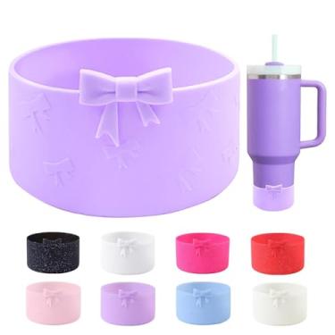 Imagem de Bota de silicone Bow para StanleyTumbler 567.0-1134.0 g & Owala Water Bottle 680.4 g & IceFlow 567.0 g 850.5 g & Hydroflask garrafa de água 340.2-680.4 g capa antiderrapante para Stanley Cup