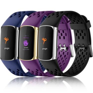 Imagem de Pulseiras esportivas de reposição Maledan para Fitbit Charge 5/6, paco