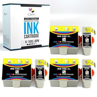 Imagem de CMYi Cartucho de tinta de substituição Kodak 10XL preto e pacote com 10 cores para impressoras Kodak Hero 6.1, 7.1, 9.1, ESP 3, 3200, 3250, 5, 5210, 5250, 7, 7200, 7250, 9, 9200, 9250, 6150 Preto, 3