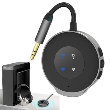 Imagem de Shakven Transmissores FM de áudio para carro, transmissor sem fio para carro, Transmissor FM sem fio 2 em 1 para carro, Adaptador de rádio reprodutor de áudio com microfone embutido, receptor