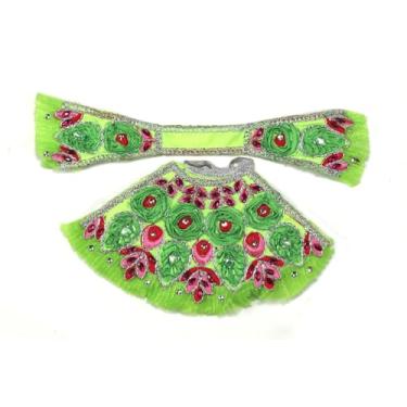 Imagem de ASHIRWAD Vestido Lehanga Chunari multicolorido de 10 cm para ídolos e estátua da deusa Devi Laxmi Durga Ma Lakshmi MATA Vestido poshak vastra pano Puja (Vestido-01)