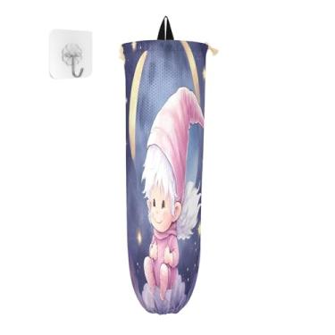 Imagem de Wassud Porta-sacos plásticos Moonlit Boy 2 unidades, suporte de parede para sacola de mercearia, armazenamento de cozinha para decoração de despensa de cozinha em casa