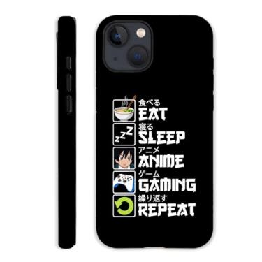 Imagem de TRAGHEIR Capa protetora de 2 camadas com slogan Otaku estilo anime engraçado para iPhone 13 preta