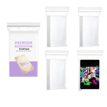 Imagem de 500 Pcs Kpop Photocard Sleeves 58×89mm Ultra Clear Photo Card Sleeves PVC Free & Acid Free Photocards Holder for Kpop Cards Collector,Kpop Lovers. (500, 61x91mm for Double sleeving)