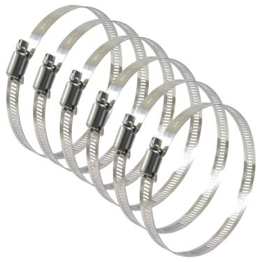 Imagem de Zorveiio 6 braçadeiras de mangueira de 10 cm, braçadeiras de mangueira ajustáveis de aço inoxidável 304, duto grande para encanamento/automotivo/ventilação de secador/duto de ar (91-114 mm)