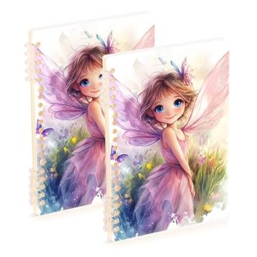 Imagem de Burbuja Cadernos com nome, papel pautado universitário A5 com 60 folhas, fichário para escritório, 2 unidades