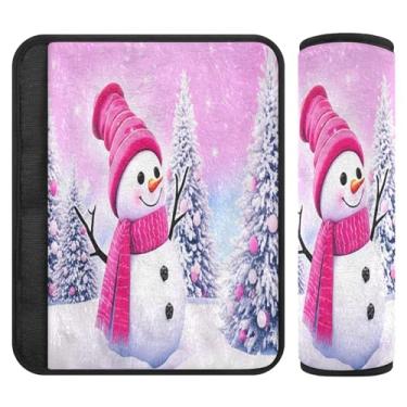 Imagem de Burbuja Capa para cinto de segurança de carro boneco de neve, macio, confortável, protetor de cinto de segurança para alça de ombro de assento, 1 par pequeno