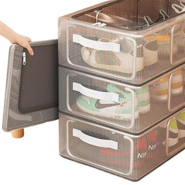 Imagem de Caixas Organizadoras Para Tênis Sapatos Multiuso Empilhável Tampa Flip(60x30x15cm,1PC)