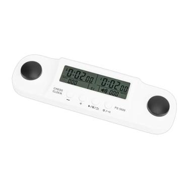 Imagem de Fockety Relógio de Xadrez para Jogos de Tabuleiro Profissionais, Cronômetro Digital HD de 26x7x3,5cm, Relógio Digital Portátil para Competições Internacionais e Chinesas de Xadrez (Branca)