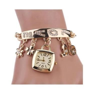 Imagem de Conjunto De Relógio De Pulso De Luxo Feminino Com Mostrador Quadrado E