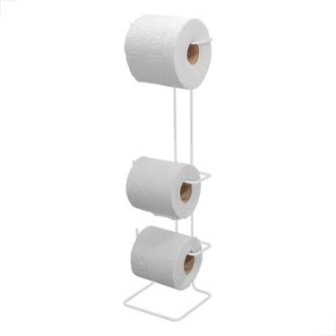 Imagem de SUPORTE PARA PAPEL HIGIÊNICO 3 ROLOS CHÃO - Branco - magalu