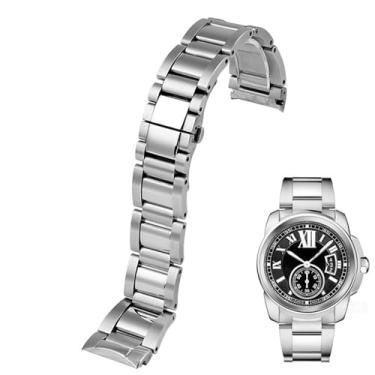 Imagem de BDNJN Pulseiras masculinas de aço inoxidável de 23 mm, modernas e femininas, acessórios Cartier (prata)