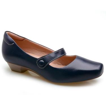 Imagem de Sapato Feminino Couro Salto Baixo Confortável Casual Moderno - Neftali