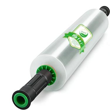 Imagem de PAFEI Rolo de envoltório elástico/retrátil 38 cm 365,8 m - envoltório de plástico calibre 80 para movimento, resistente 600% elástico para paletes, embalagem, transporte e proteção de móveis - 1 rolo