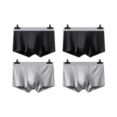 Imagem de Cuecas Boxer Masculinas plus Size 4 Peças Respiráveis Confortáveis L-5