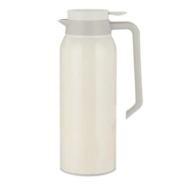 Imagem de Garrafa térmica de aço inoxidável com tampa, frasco térmico a vácuo de parede dupla de 1,5 l, dispensador de bebidas quentes ou frias, mantém o calor 12 horas, sem BPA, para chá, água e dispensador de