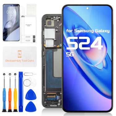 Imagem de Tela de substituição original para Samsung Galaxy S24 5G, LCD para Samsung S24, digitalizador, tela sensível ao toque, SM-S921B, SM-S921U, SM-S921W, tela LCD com moldura (versão dos EUA) (preto)