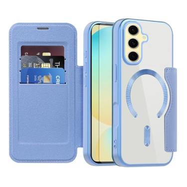 Imagem de Asuwish Capa de telefone para Samsung Galaxy S24 FE 5G capa carteira magnética com protetor de tela de vidro temperado flip porta-cartão de crédito bloqueio RFID acessórios para celular S 24 EF AI