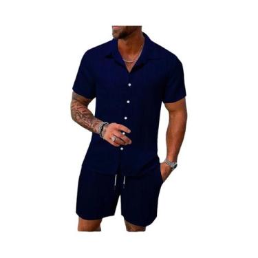 Imagem de Diário básico moda simples retro sólido listrado verão masculino casua