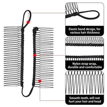 Imagem de Yinhing Grampos de Cabelo Banana Vintage, Pentes Clincher, Pente Duplo, Design Forte, Elástico, Dentes de Metal para Mulheres, Meninas, Yoga, Natação, Corrida, 8 Peças (Cores sortidas)