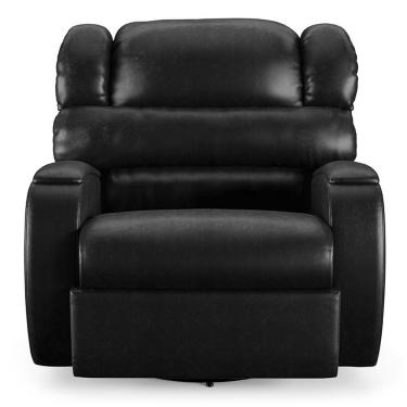 Imagem de Poltrona Do Papai Sala De Cinema Reclinável Manchester Glider Manual Giratória Pu Preto Brilho