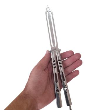Imagem de Canivete Butterfly Aço Inox Prateado Bsl-4-5 Para Treinamento Profissional Sem Corte
