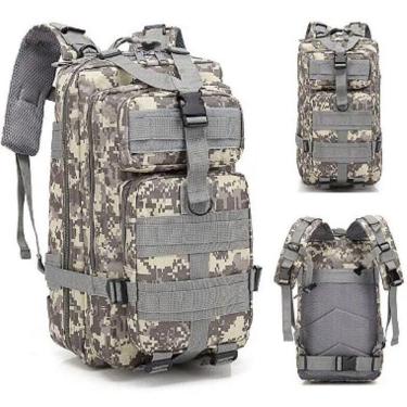 Imagem de Mochila Multiuso Escolar Tática Cargueira 30 Litros Camping Pesca Cinza